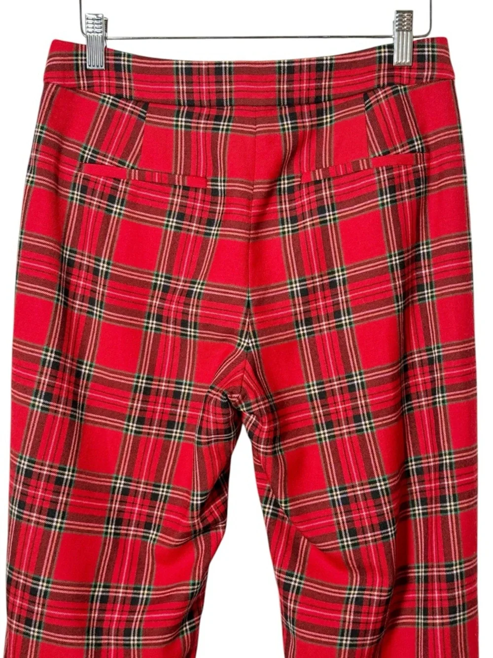 J. Crew‎ Wool Blend Straight Leg Kate Pants in Red Tartan Plaid Size 6P